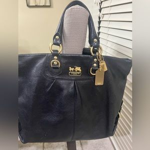 Coach Black Leather Madison Julianne Purse